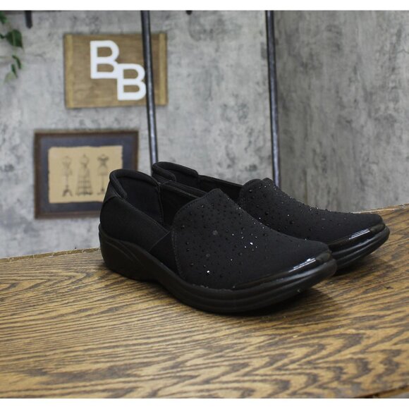 Lifestride BZees Womens Poppyseed Loafer Slip On H7469F3 Black Rhinestone 9.5M - Picture 1 of 16